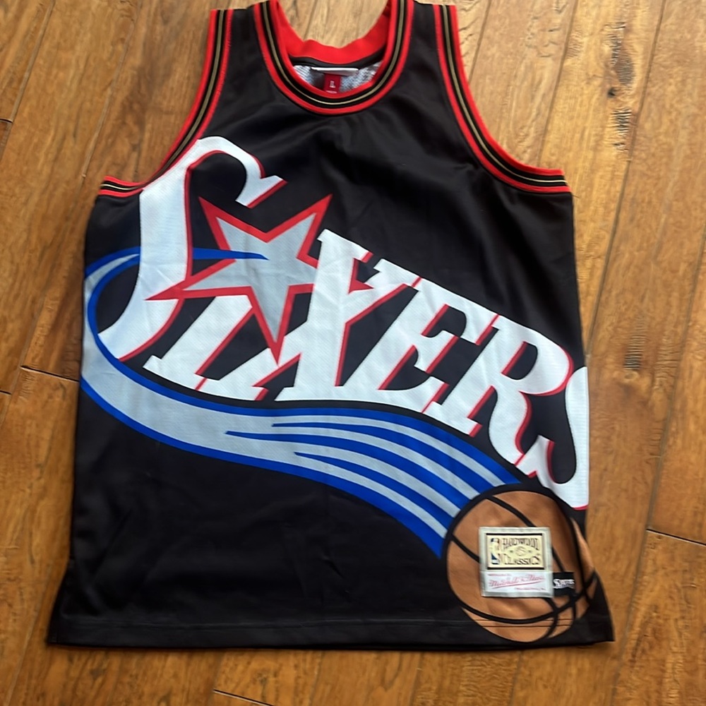 Mitchell & Ness Black Sixers Basketball Jersey